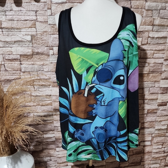 Disney Tops - Disney  Black Tank Top with Blue Cartoon Character